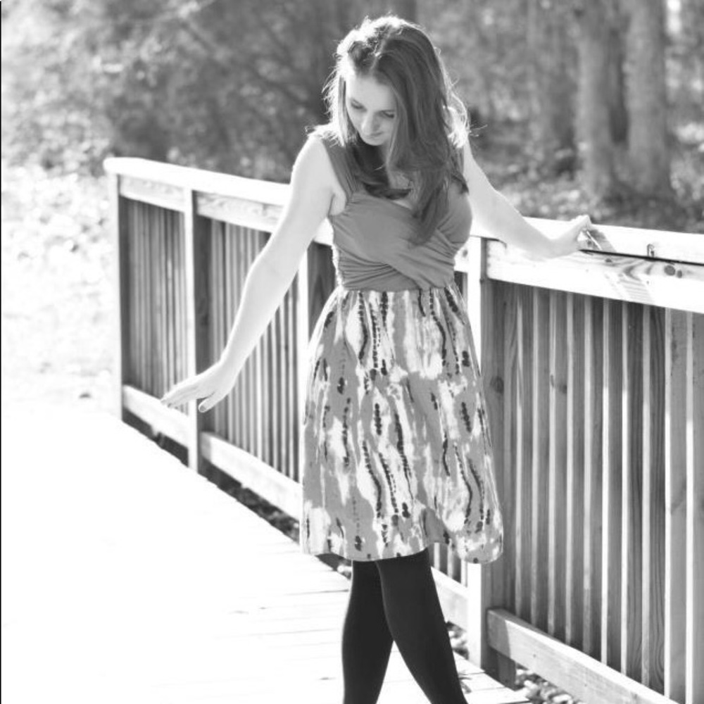 Grey black and white dress